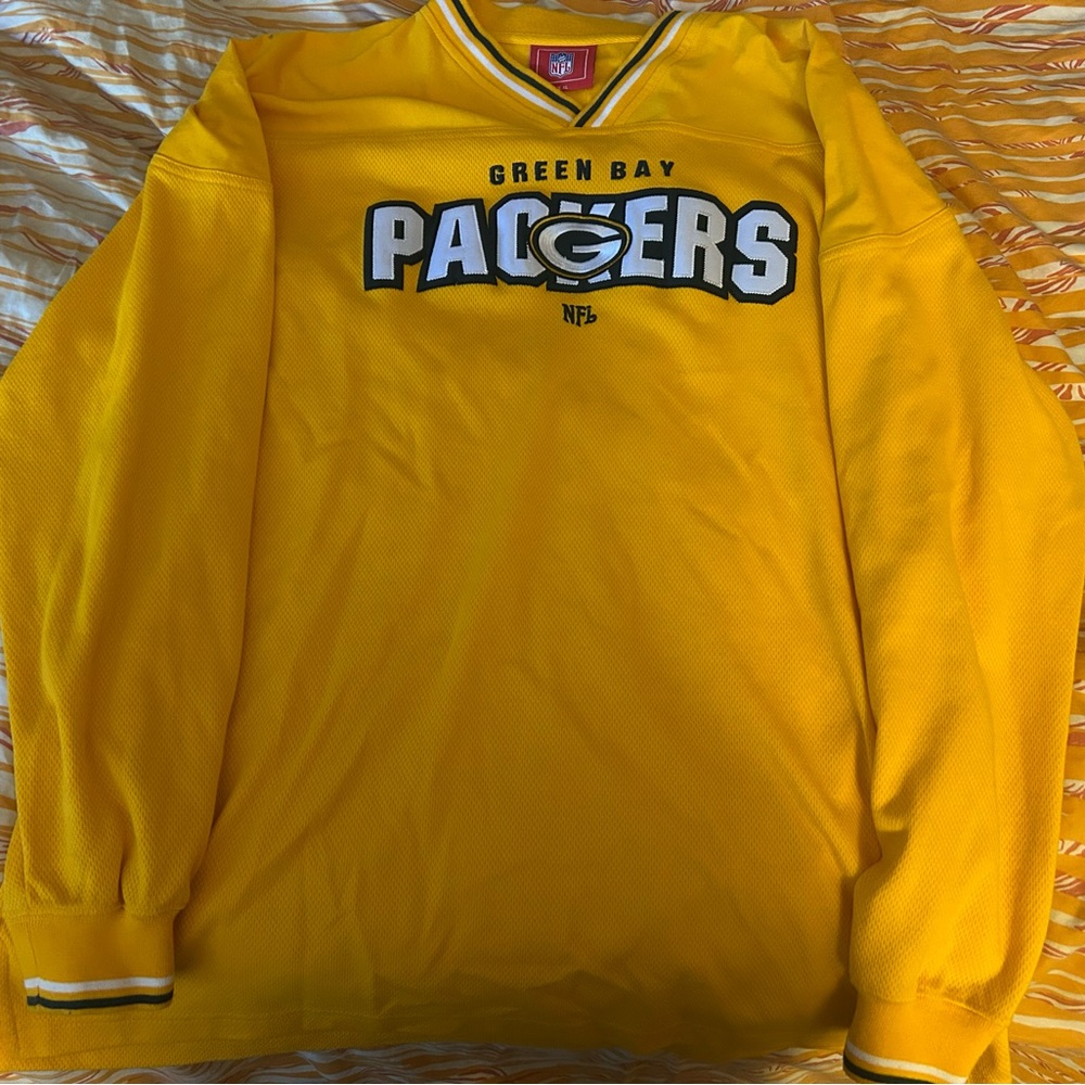 Vintage NFL Green Bay Packers Long-Sleeve Shirt - Yellow/Green - Size “Men’s” XL